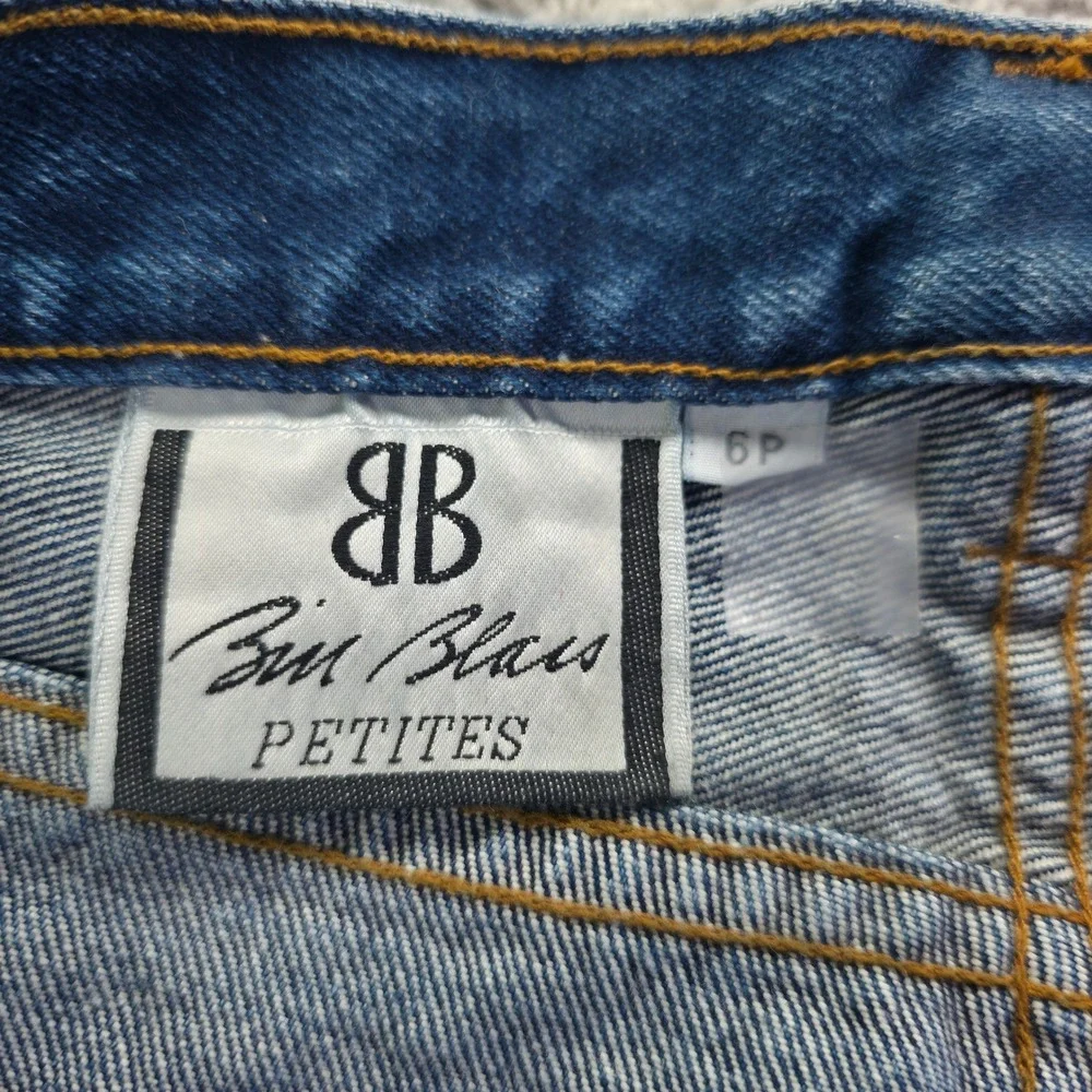 Bill Blass Petites Vintage High Waisted Pleated Tapered Jeans Blue 6P NWT